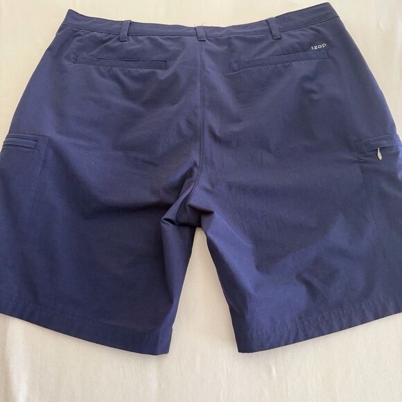 IZOD Golf Shorts Mens Solid Flat Front Navy Size 40 Performance Stretch Flex - Picture 11 of 12